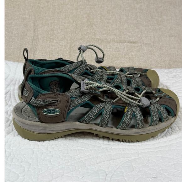 Keen Women 8.5 Whisper Waterproof Aqua Brown Hiking Outdoor Casual  Sandals - Picture 8 of 10